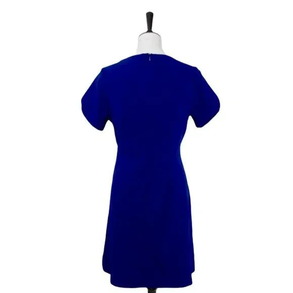 Betsey Johnson Dress V-Neck Blue Empire Waist A-Line Short Sleeve Women's Size 6 - Picture 4 of 12